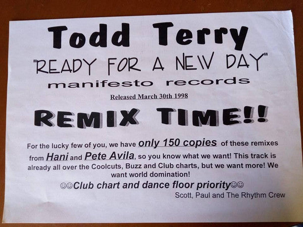 Todd Terry : Ready For A New Day (12", W/Lbl)