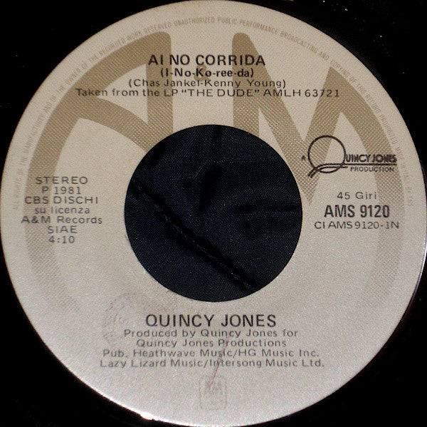 Quincy Jones : Ai No Corrida (7", Single)