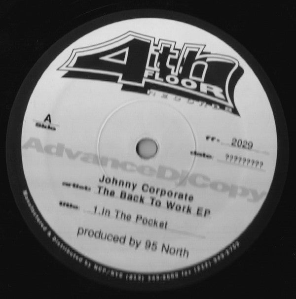 Johnny Corporate : The Back To Work EP (12", EP, Promo)
