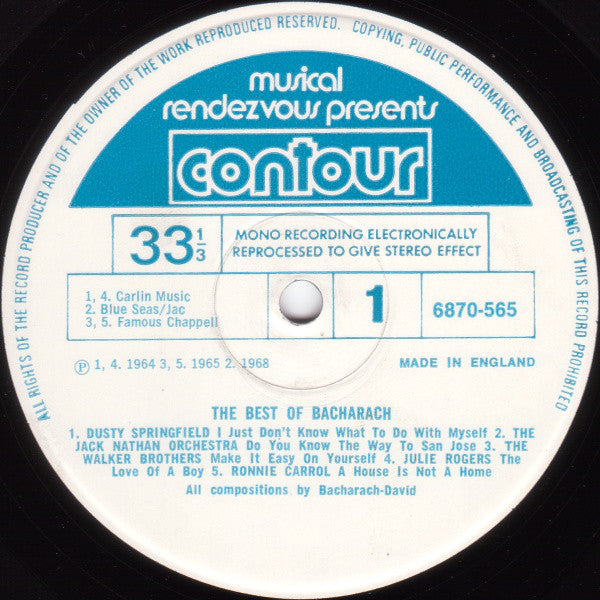 Various : The Best Of Bacharach (LP, Comp)