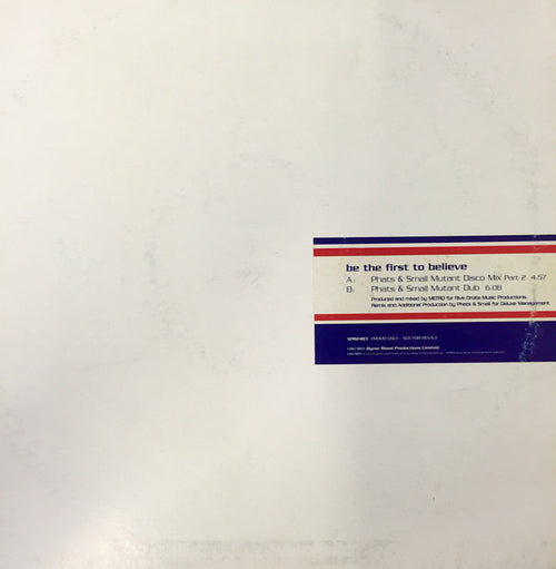 A1 : Be The First To Believe (12", Promo)