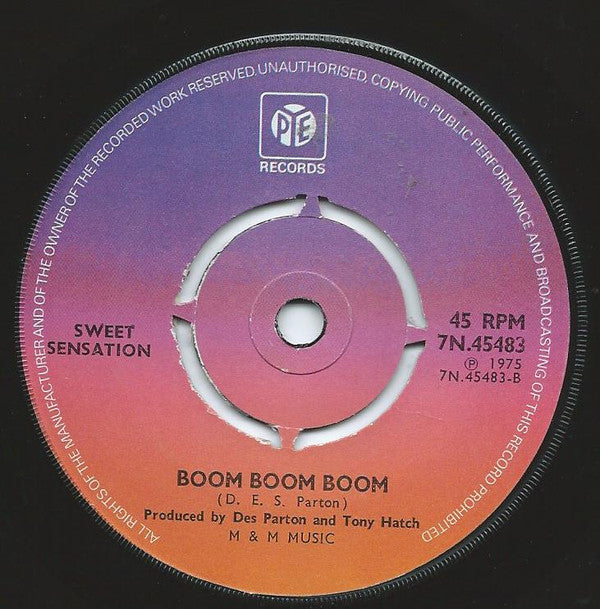Sweet Sensation (2) : Hide Away From The Sun / Boom Boom Boom (7", Single)