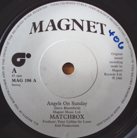 Matchbox (3) : Angels On Sunday (7", Single)
