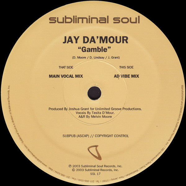 Jay Da'mour : Gamble (12")