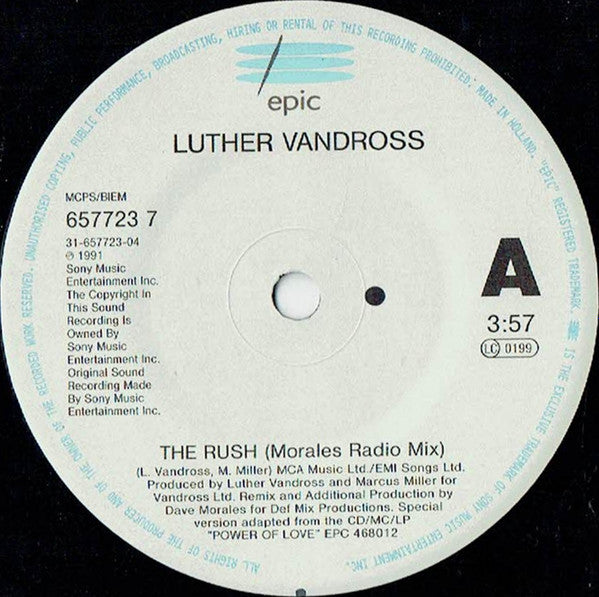 Luther Vandross : The Rush (7", Single)