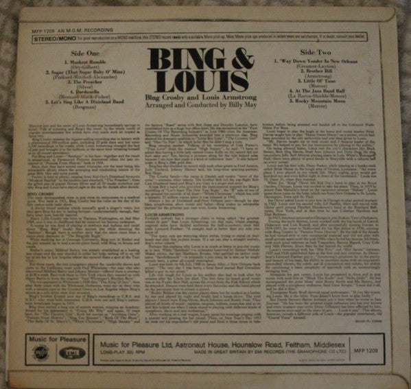 Bing Crosby & Louis Armstrong : Bing & Louis (LP)