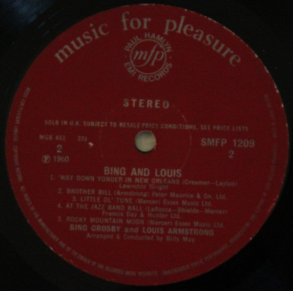 Bing Crosby & Louis Armstrong : Bing & Louis (LP)