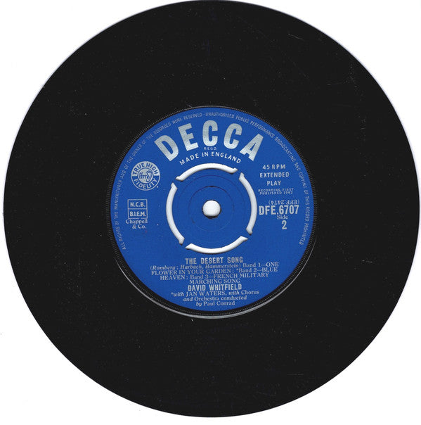 David Whitfield With Jan Waters : The Desert Song (7", EP)