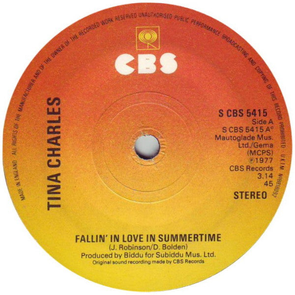 Tina Charles : Fallin' In Love In Summertime (7")