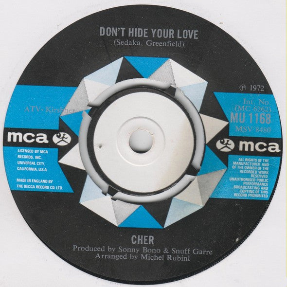 Cher : Don't Hide Your Love (7", Single)