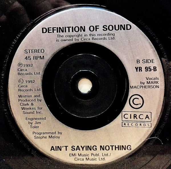 Definition Of Sound : What Are You Under (7", Single)