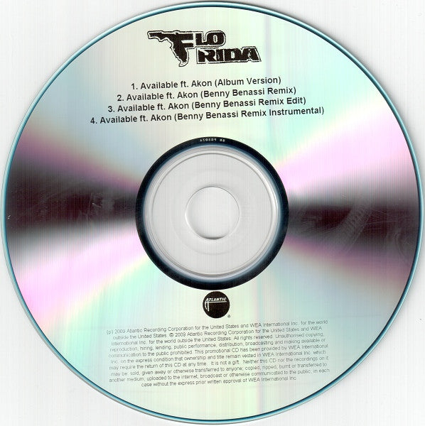 Flo Rida ft. Akon : Available (CDr, Single, Promo)