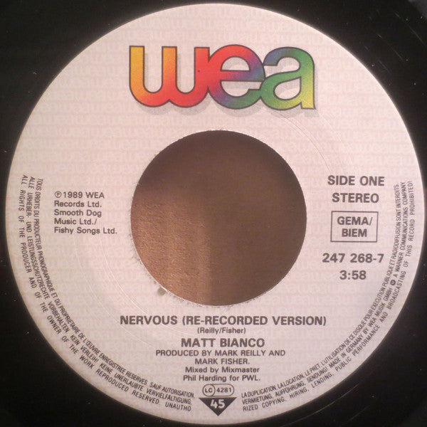 Matt Bianco : Nervous (Re-Recorded Version) (7", Single)
