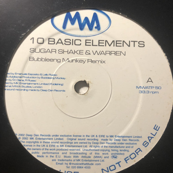 Sugar Shake & Warren (3) : 10 Basic Elements (12", Promo, TP)