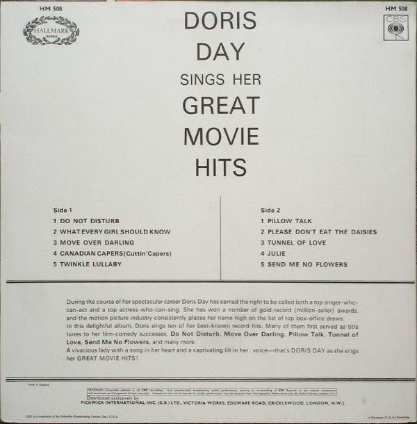 Doris Day : Sings Her Great Movie Hits (LP, Comp, Mono)