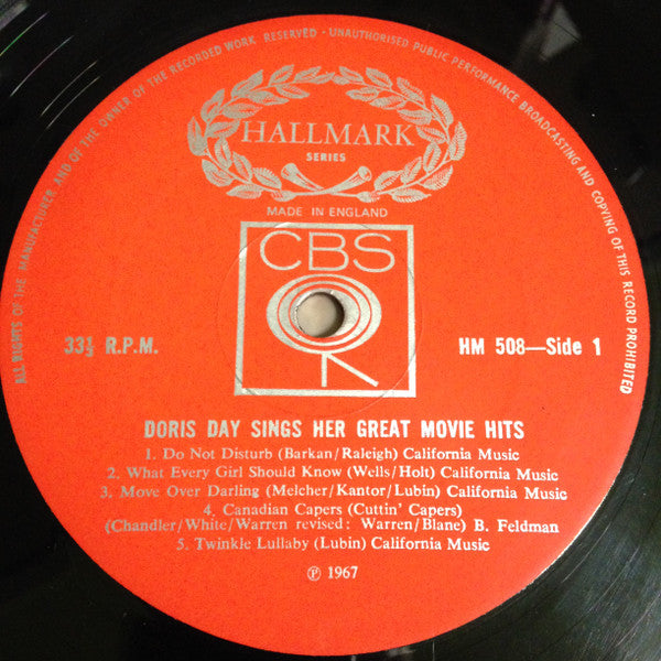 Doris Day : Sings Her Great Movie Hits (LP, Comp, Mono)