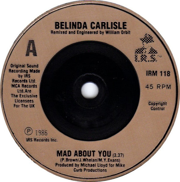 Belinda Carlisle : Mad About You (7", Single, Gol)
