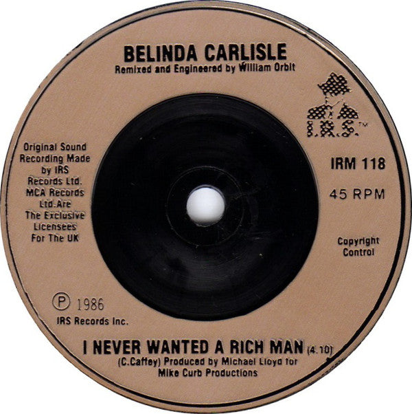 Belinda Carlisle : Mad About You (7", Single, Gol)