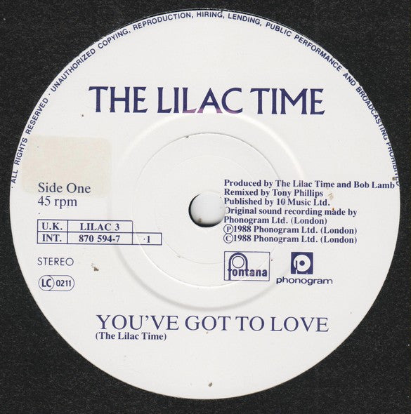 The Lilac Time : You've Got To Love (7", Single, Whi)