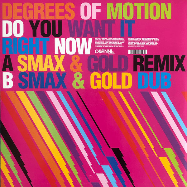 Degrees Of Motion : Do You Want It Right Now (Smax & Gold Remixes) (12")