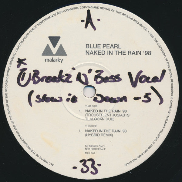 Blue Pearl : Naked In The Rain ’98 (2x12", Promo)