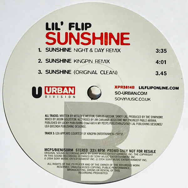 Lil' Flip : Baby Boy, Baby Girl / Sunshine (12", Promo)