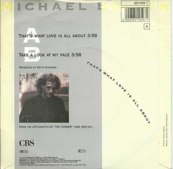 Michael Bolton : That's What Love Is All About (7", Single)