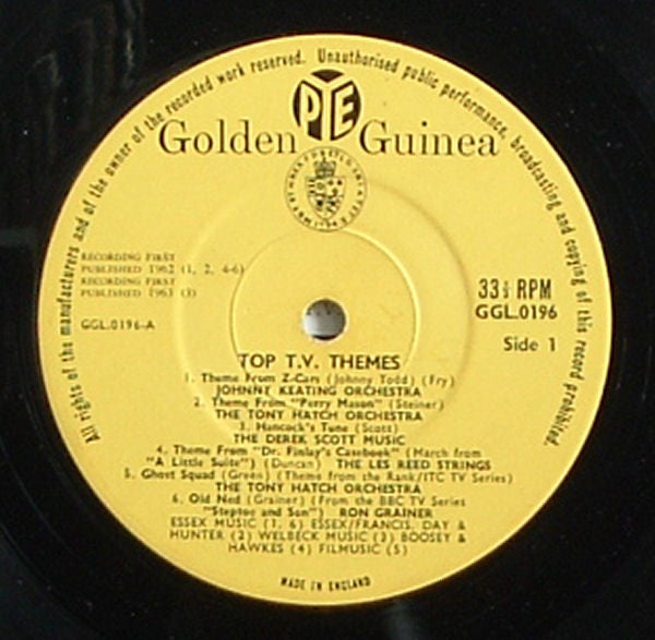 Various : Top T.V. Themes (LP, Album, Comp, Mono)