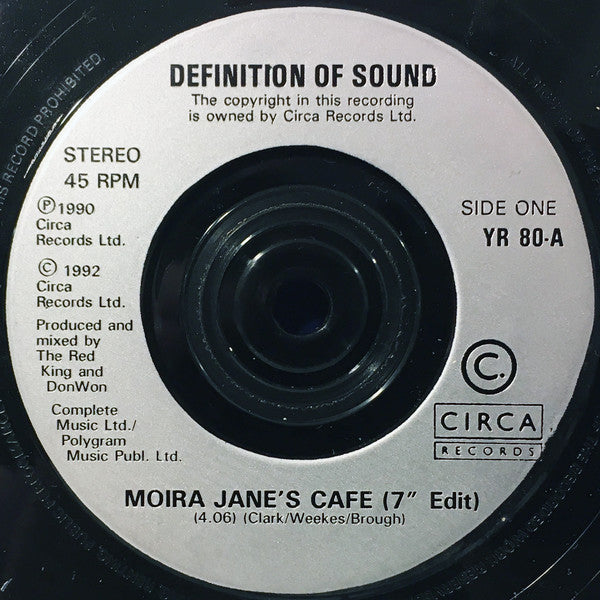 Definition Of Sound : Moira Jane's Cafe (7", Sil)