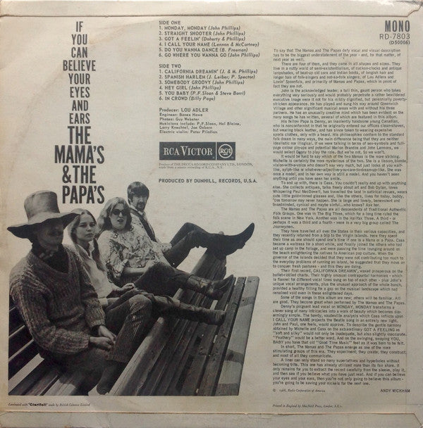 The Mama's And The Papa's* : If You Can Believe Your Eyes And Ears (LP, Album, Mono)