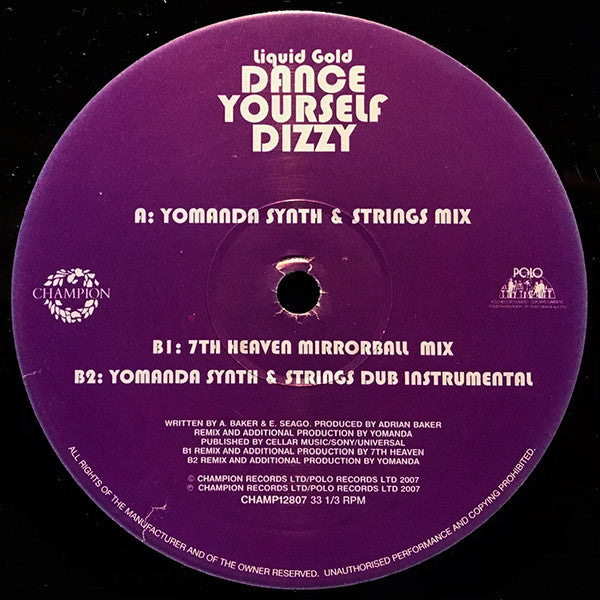 Liquid Gold : Dance Yourself Dizzy (12", Single, Ltd + CD, Enh, Bon)