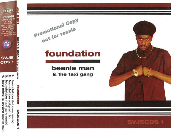 Beenie Man & The Taxi Gang : Foundation (CD, Single, Promo)