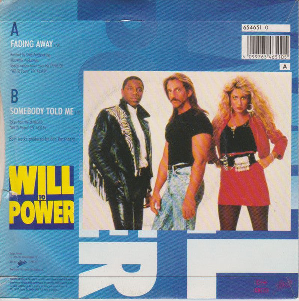 Will To Power : Fading Away (7", Single)