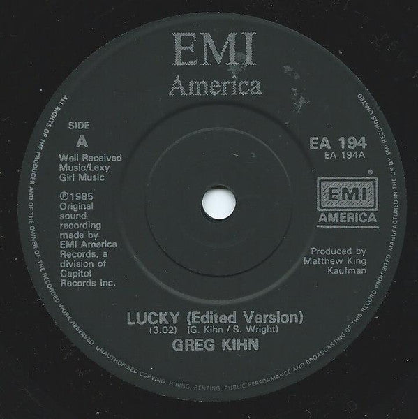 Greg Kihn : Lucky (7", Single)