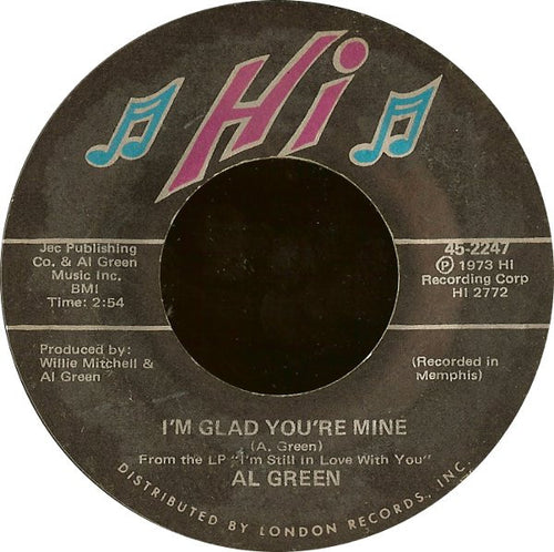 Al Green : Here I Am (Come And Take Me) (7", Styrene, She)
