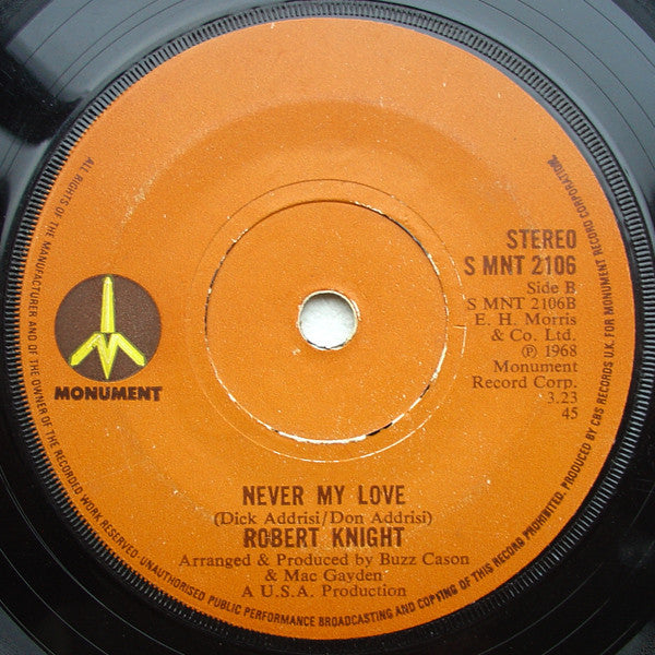 Robert Knight : Everlasting Love (7", Single, RE, Sol)