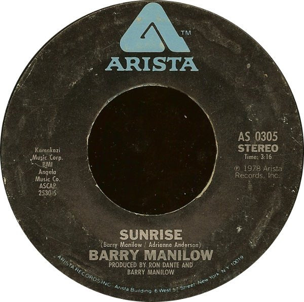 Barry Manilow : Can't Smile Without You (7", Styrene)