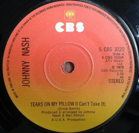 Johnny Nash : Tears On My Pillow (I Can't Take It) (7", Single)