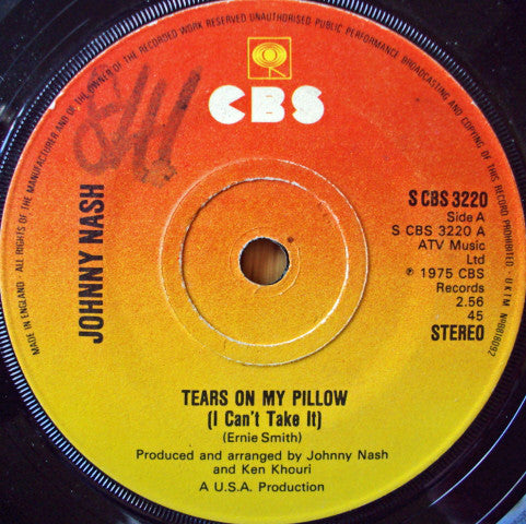 Johnny Nash : Tears On My Pillow (I Can't Take It) (7", Single)