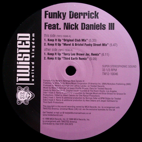 Funky Derrick Featuring Nick Daniels : Keep It Up (12")