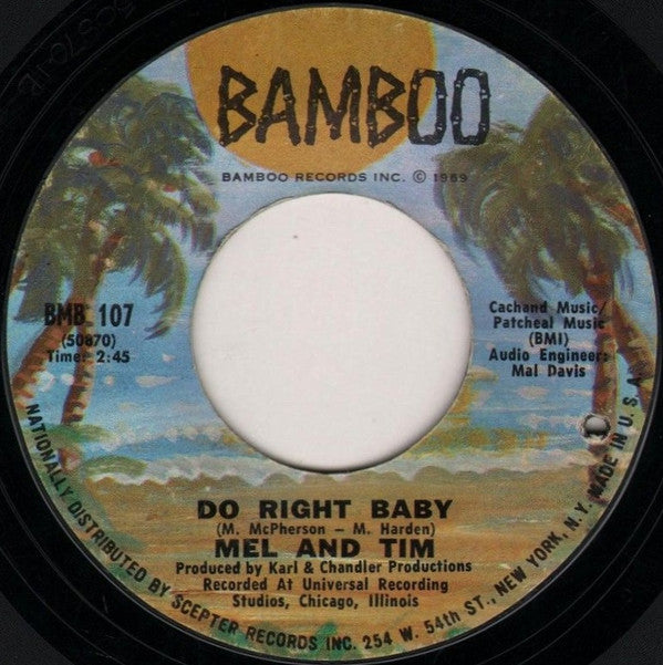 Mel & Tim : Backfield In Motion / Do Right Baby (7", RP, 2nd)