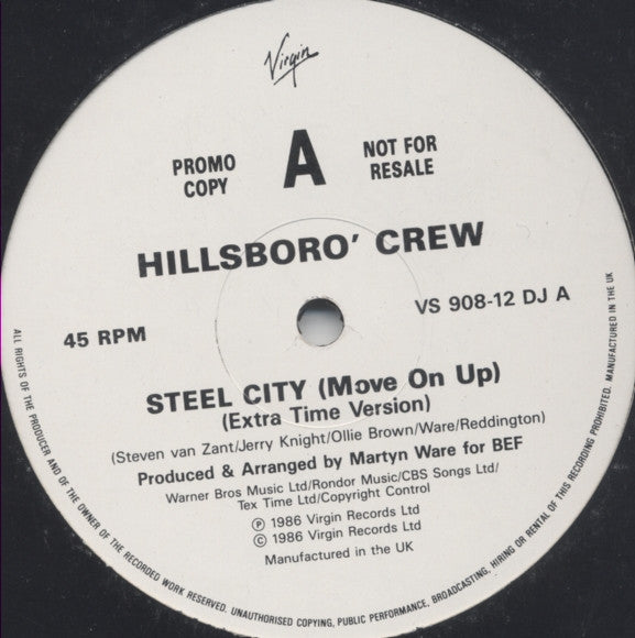 Hillsboro' Crew : Steel City (Move On Up) (12", Promo)