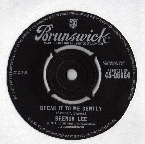 Brenda Lee : Break It To Me Gently (7", Single)