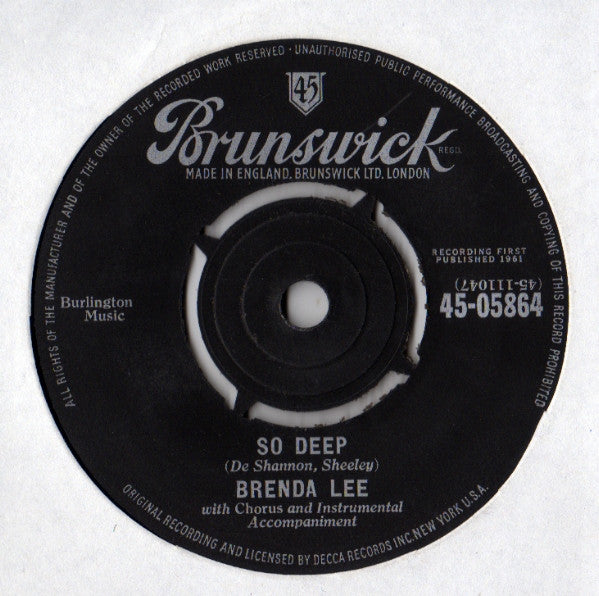 Brenda Lee : Break It To Me Gently (7", Single)
