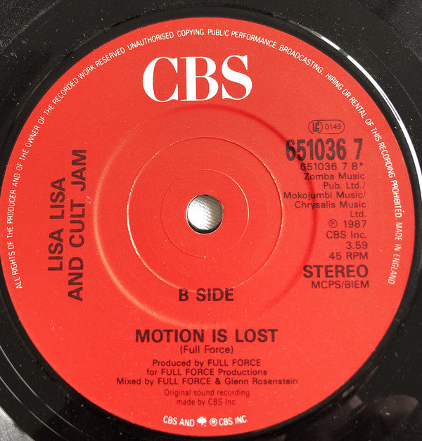 Lisa Lisa & Cult Jam : Lost In Emotion (7", Single)