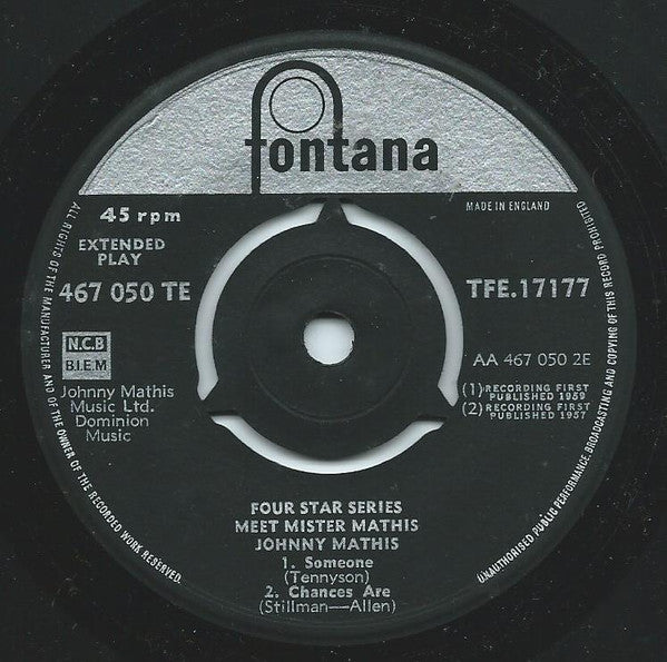 Johnny Mathis : Meet Mister Mathis (7", EP)