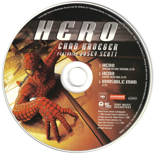Chad Kroeger Featuring Josey Scott : Hero (CD, Single, Enh)