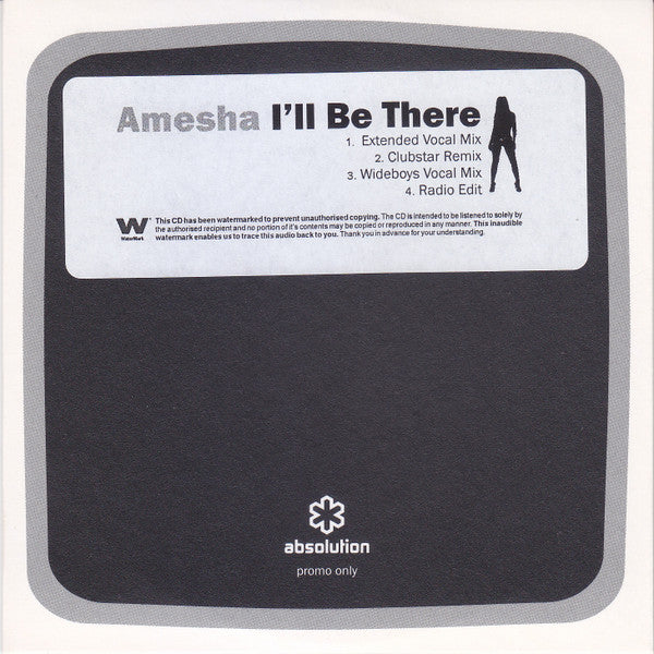Amesha : I'll Be There (CDr, Promo, Car)