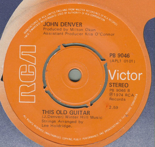 John Denver : Welcome To My Morning (Farewell Andromeda) (7")