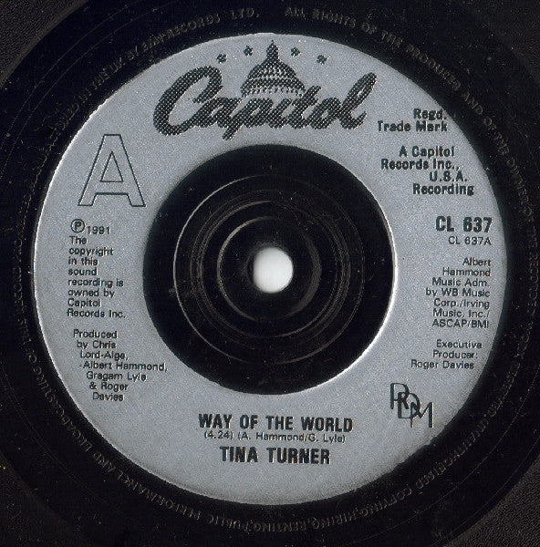 Tina Turner : Way Of The World (7", Single)